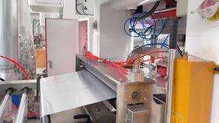 Test di esecuzione dello stampo per crostata di uova nel Regno Unito sulla linea di produzione di contenitori in foglio di alluminio T80