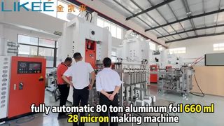 Macchina per la produzione di contenitori in foglio di alluminio da 80 tonnellate da 660 ml