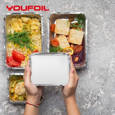 comprare Contenitore eliminabile rettangolare di vendita caldo 1LB del di alluminio con il coperchio online manufacture