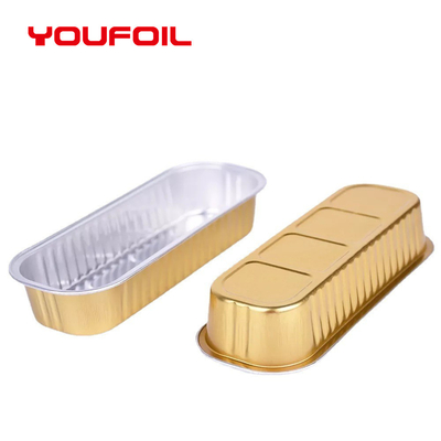 comprare L'OEM ha riciclato il vassoio di alluminio della striscia dell'oro del contenitore di alimento del foglio di alluminio online manufacture