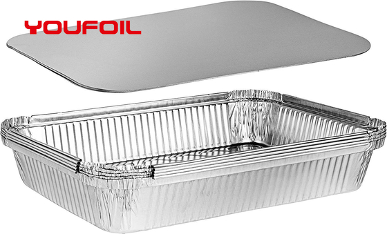 comprare Grande contenitore di alimento del foglio di alluminio del barbecue con i chiari coperchi online manufacture
