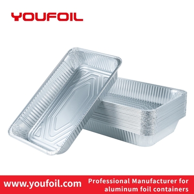 comprare Contenitore per alimenti rettangolare in alluminio alimentare per barbecue con coperchi trasparenti online manufacture