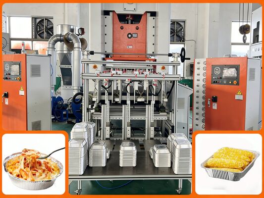 qualità  LK-T80 Aluminum Foil Making Machine Container Hydraulic Quick Mold Change in 15 Mins Fabbrica