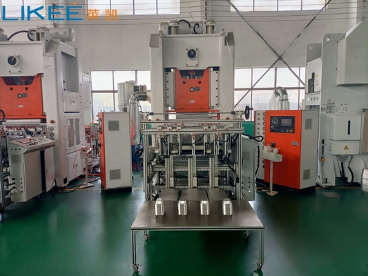 Macchina di fabbricazione di vassoi in foglio di alluminio completamente automatica Schneider Swicth altamente resistente 12000 vassoi/ora