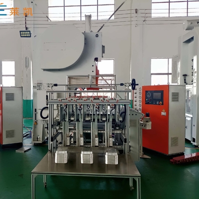 Linea di produzione di contenitori di fogli di alluminio completamente automatici con 3 cavità 12000 pcs/ora