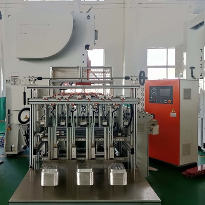 Macchine per la fabbricazione di contenitori in foglio di alluminio per imballaggio alimentare completamente automatizzate